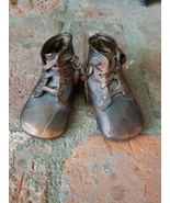 Vintage Copper Bronze Baby Booties Small Toddler Lace Shoes Decor~Early ... - €17,24 EUR