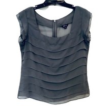 Guess Womens Medium Gray Modele Tiered Square Neck Cap Sleeve Zipper Bac... - £17.54 GBP