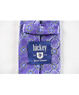 Hickey by Hickey Freeman Mens Silk Neck Tie Purple  Blue Geometric 3.5” in - $37.89 CAD
