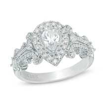 2.5 Ct Pear Cut Lab-Created Diamond Wedding Engagement Ring Solid 14K White Gold - £265.77 GBP