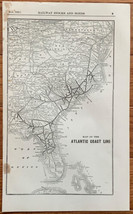 1923 Antique ATLANTIC COAST LINE Map Vintage RAILWAY Map - $10.00