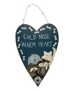 Cold Nose Warm Heart Wire Hanging Wall Sign Wooden Dog Decor Blue 19.5&quot; ... - $22.81 CAD