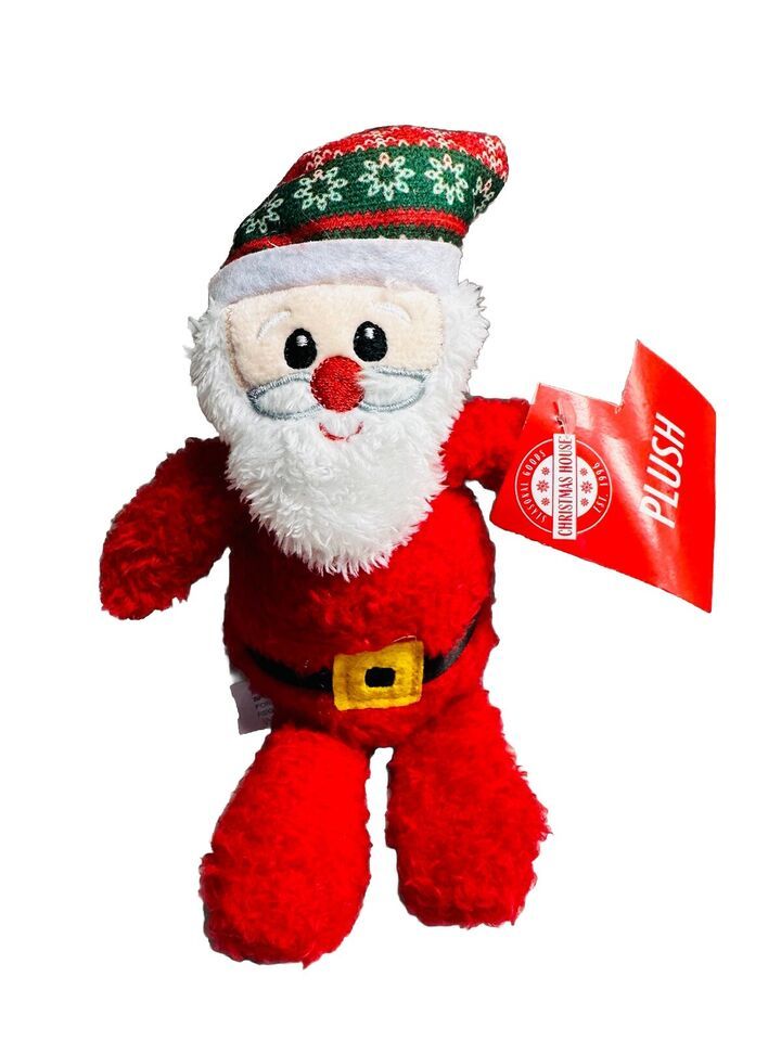 Christmas House Christmas Plush Toy Santa  6 Inches Seasonal Holiday Adorable