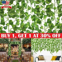 6 Artificial Hanging Garland Ivy Leaves Wedding Plants Vines Home Decor 6.5 Ft - £11.78 GBP