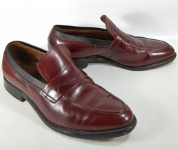 Allen Edmonds Sutton Burgundy Brown Leather Slip On Loafers Size 9EEE 9 Eee - £29.30 GBP