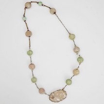 Chinese Republic Era Jade, Sterling, Carved Rose and Green Quartz Beads and Pend - £190.20 GBP