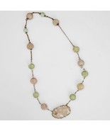Chinese Republic Era Jade, Sterling, Carved Rose and Green Quartz Beads and Pend
