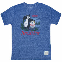 Hamm&#39;s Beer Classic Bear and Can Throwback Style T-Shirt Blue - £27.95 GBP+