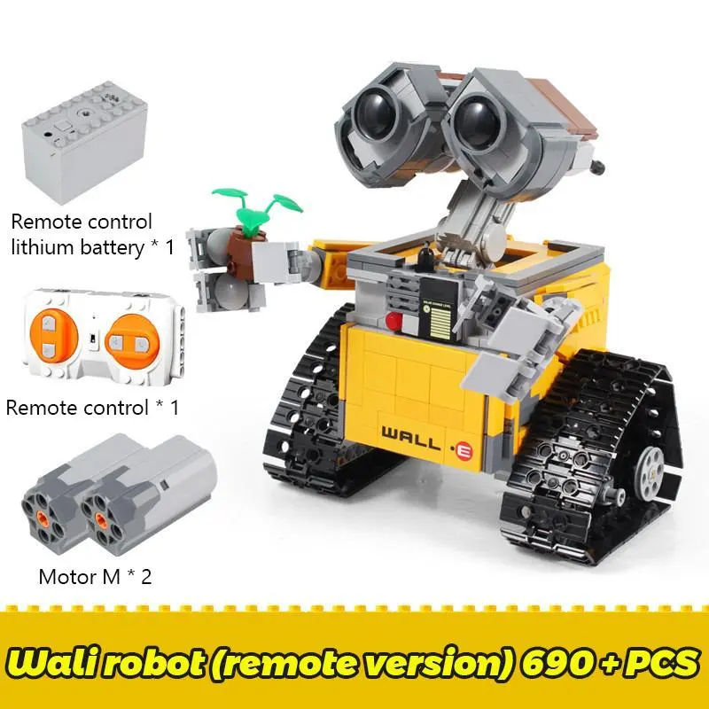 Disney rc robot 687pcs wall e figure building blocks high tech figures wall e model diy thumb200