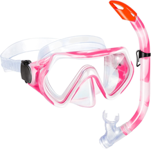 Kids Snorkel Set Semi-Dry Top Snorkeling Tempered Glass Swimming Diving Mask and - £18.45 GBP