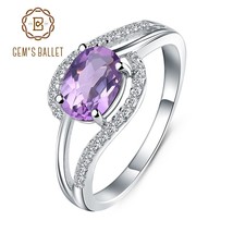 GEM&#39;S BALLET 1.30Ct Natural Purple Amethyst Gemstone Ring 925 Sterling Silver We - £24.73 GBP