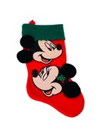 DISNEY Mickey and Minnie Red Green Christmas Stocking Mickey Unlimited - £26.92 GBP