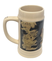 Beer Stein Game of Thrones Cream Color Embossed Map Coffee Mug HBO 2014 - £19.68 GBP