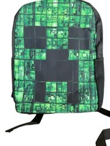 Minecraft Creeper Face Novelty Black Graphic 3D Backpack NEW - £19.78 GBP