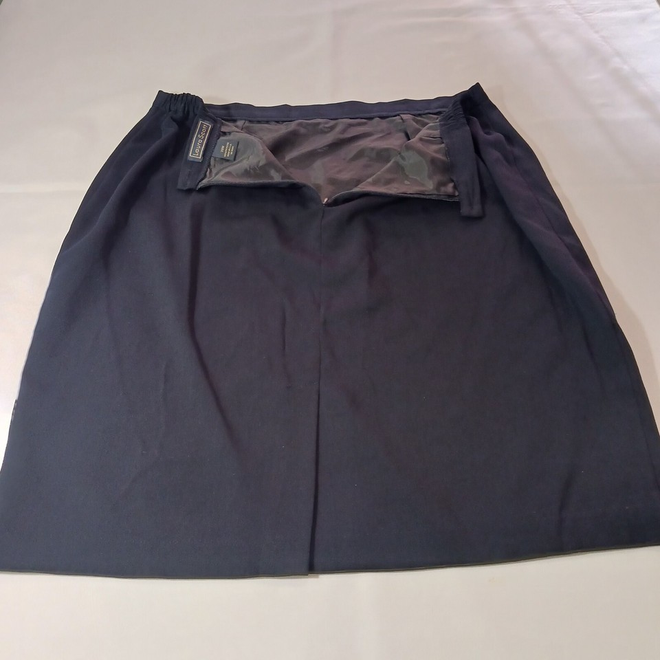 Laura Scott Women's Back Zip & Slit Blue Skirt Size 20W Waist 36" Made In USA Item image 9