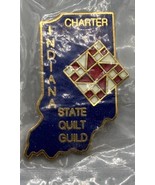 Indiana State Quilt Guild Charter Enamel Pin Collectible - $182.48 MXN