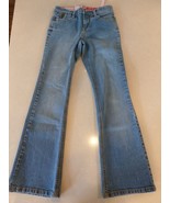 GLO Girls Blue Jeans Size 12 Boot Cut Stretch Denim Adjustable Waist W25... - $22.92 CAD