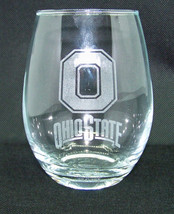 Ohio State Buckeyes Etched Logo Stemless Wine Glass 15 oz - $21.78