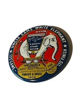 Political Pin Button Pinback President Campaign Uncle Sam White Elephant 1904 us - £11.69 GBP