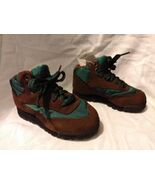 NIB 80S STYLE CHILDRENS HI-TEC TOPAZ Jr BROWN &amp; GREEN LATHER HIKING BOOT... - €17,11 EUR