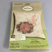 Dimensions Rose Patch Pillow Cover Handmade Embroidery Kit 72-73568 14x14 NEW - £14.61 GBP