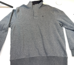 DESIGNER IZOD COTTON/POLY BLEND MOCK NECK WARM THERMAL GRAY SWEATER SIZE... - $18.50