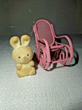AVON GIFT Collection Spring Bunny Pink Rocker Easter Ornament Miniature Toy - £4.71 GBP