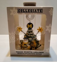 Michigan Wolverines NCAA Christmas Tree Photo Holder with Snowman New 2015 - £16.01 GBP