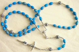 Catholic Rosary Prayer Beads Arizona Turquoise Sterling - £89.59 GBP