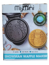 Waffle Maker My Mini Snowman Blue Compact 5 inch Non Stick Limited Edition - $10.37