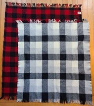 Lot of 2 Pendleton Wool Plaid Small Throw Blankets USA Fringe Checkered Tartan - $70.54