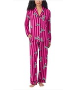 Room Service Womens Pajamas Pink Multicolor Zebra Striped Pockets Long S... - $42.99
