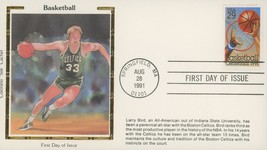 Boston Celtics Larry Bird 1991 First Day Cover - £40.16 GBP