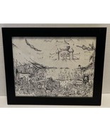 Cool Yarbell 1974 Signed Black &amp; White Artwork Picture Framed 13”X10.5” - $19.30