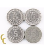 1905 1906 1907 Mexico City 5 Centavos Lot (Vf-Au, 4 Pieces) 5c Five Nick... - $1,764.51 MXN