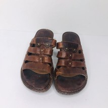 Born Leather Sandals Brown W21874 Slip On Open Toe Sandal Women’s 10 - £17.30 GBP