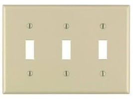 Wallplate 4-1/2&#39;&#39; L x 2-3/4&#39;&#39; W, 3-Gang, Thermoset, Ivory - Leviton 8601... - $0.99