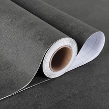 Stickyart 24&quot;X160&quot; Concrete Textured Wallpaper Matte Dark Grey Wallpaper - £34.47 GBP