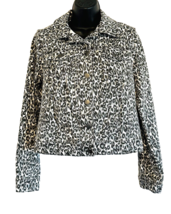d. Jeans Ladiesl Leopard Print Stretch Denim Trucker Jacket Pockets Size... - £17.06 GBP