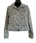 d. Jeans Ladiesl Leopard Print Stretch Denim Trucker Jacket Pockets Size... - £17.03 GBP