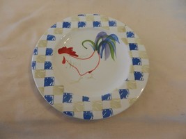 Colorful Ceramic Rooster Plate from Home International 8.5&quot; diameter - $30.00