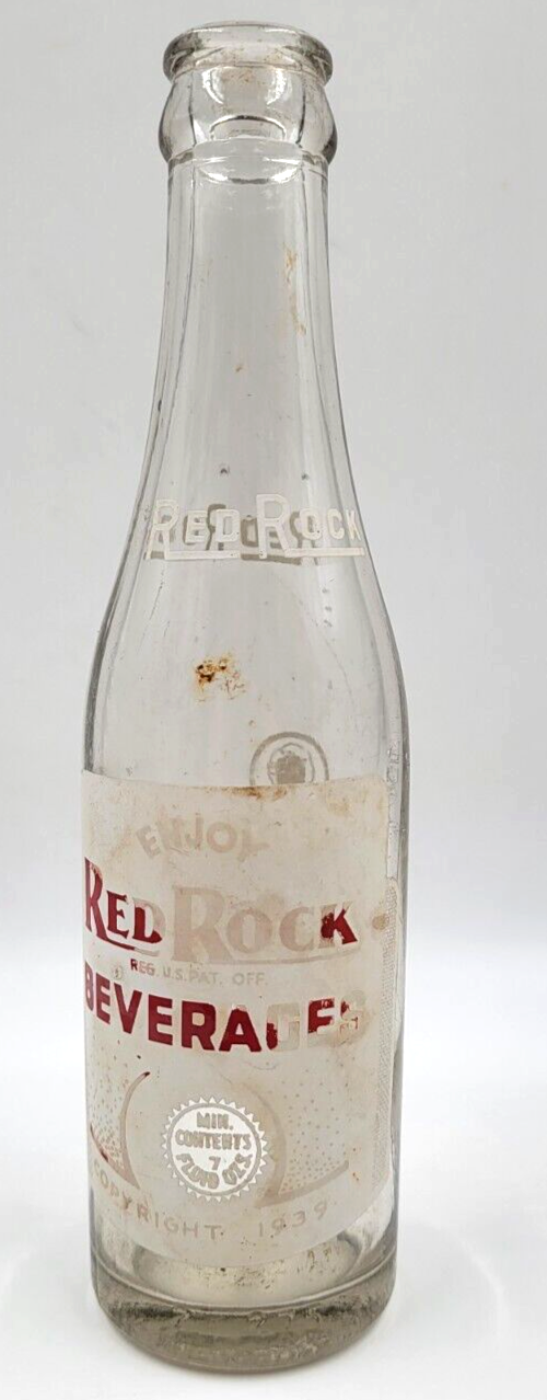 Primary image for Vintage Red Rock Beverages Glass Recyclable Bottle 7 Oz. 1960's & 70's