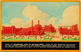 Vtg Postcard Bottling Plant of Budweiser King of Bottled Beer St. Louis MO - £10.68 GBP