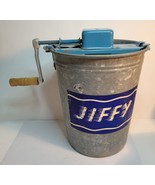 Jiffy Ice Cream Maker VTG 2 Quart Galvanized Hand Crank - $49.00