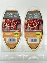 2 Yankee Candle 2.6 Oz Golden Chestnut Fragranced Wax Melts 12 Holiday Melts - $9.49