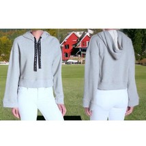 $225 Cinq a Sept Graphic Drawstring Hoodie X Small Gray Sweatshirt Dolma... - $141.67
