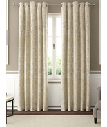 Plain Beige Textured Linen Room Darkening Curtains Set of 2 Curtains Wit... - £22.82 GBP+