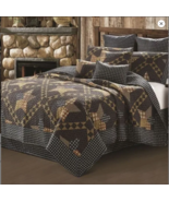 NEW! Black Barn Star Primitive Farmhouse Printed Quilt Set Country Lodge... - £60.66 GBP+