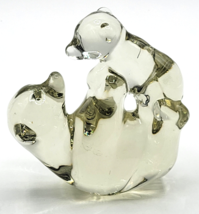 Art Glass Mom &amp; Baby Bears Paperweight Sun-catcher Figurine Action International - £23.14 GBP
