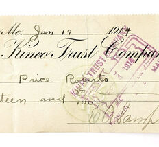 1914 Kineo Trust Company Bank Check E.A. Sampson Dover Maine Signed 6001... - $11.99 1914 Kineo Trust Company Bank Check E.A. Sampson Dover Maine Signed 6001... - $11.99
